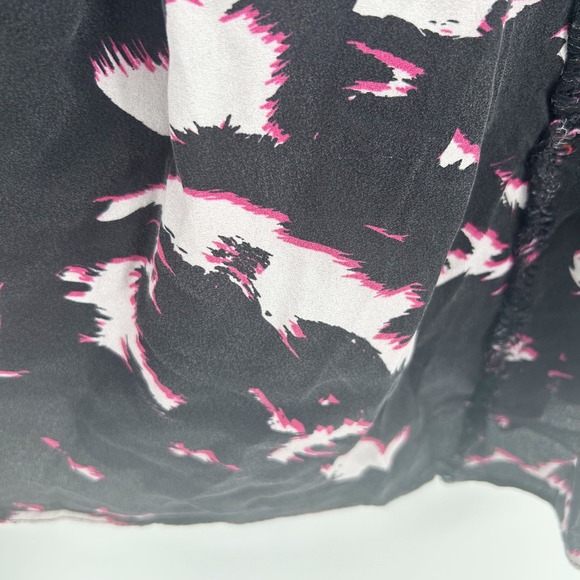 Proenza Schouler Watercolor Abstract Printed Luxury Silk Mini Dress Size 0 Black - Picture 6 of 11